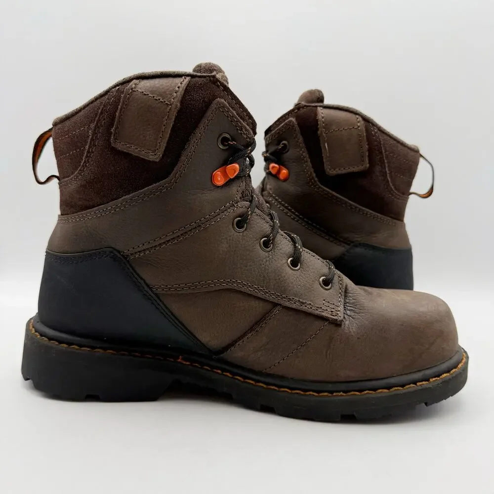 Big Hoss Mens Carson 6 in Work Boot US 7 XXW 6E Brown Composite Toe Leather NIB